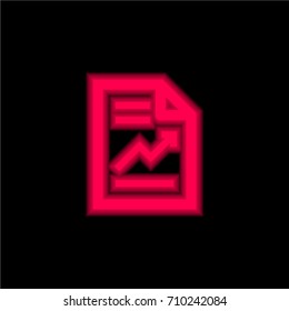 Report red glowing neon ui ux icon. Glowing sign logo vector