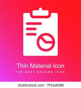 Report red and pink gradient material white icon minimal design