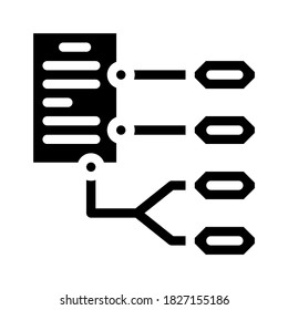 vector de icono de glifo de investigación de informes. signo de investigación de informes. símbolo de contorno aislado ilustración negra