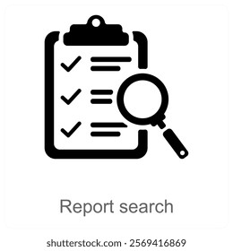 Report Search and data icon concept
