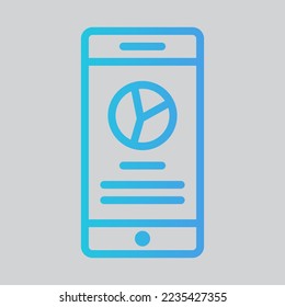 Informe del icono del smartphone en estilo degradado, uso para presentación de aplicaciones móviles del sitio web