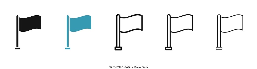 Report spam flag sign set. Flag sign for UI designs.