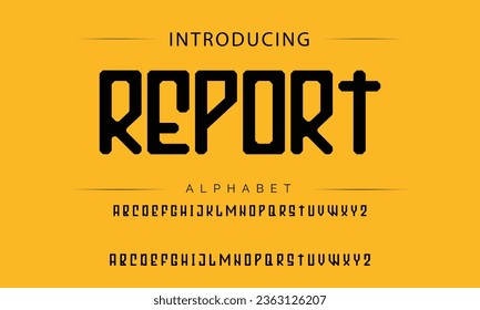 Report Sport Modern Italic Alphabet Font. Typography urban style fonts for technology, digital, movie logo design. vector illustration