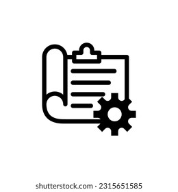 Report stage icon in trendy line style design. Vector graphic illustration. Report stage symbol for website, logo, app and interface design. Black icon vector design