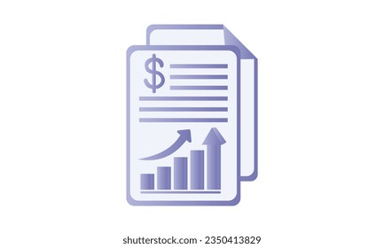 Report statement finance icon.on white background.Vector Design Illustration.