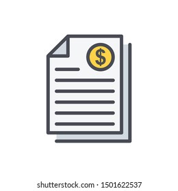 Report Survey Vector Icon, Illustration Style outline Filled 