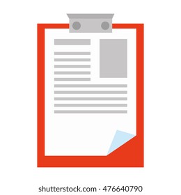 report table paper sheet information page vector illustration