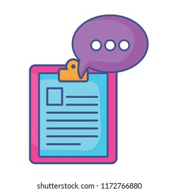 report table and speech bubble
