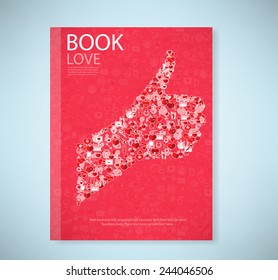 Report template design Like symbol icon Valentine's day idea illustration