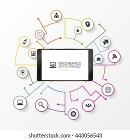 Report template made from lines and circles. Infographic. Vector illustration