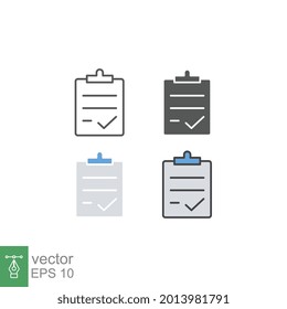 Report text file with checklist sign for checkup, approve document. license or contract documents. Audit document. Result paper. Reporting icon Vector illustration. Design on white background. EPS10