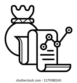 Report text file icon. Document with chart