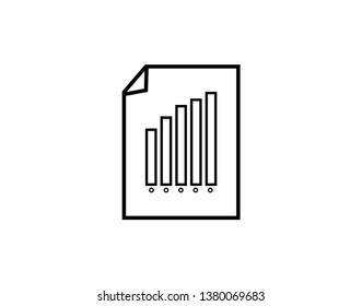 Report text file icon. Document with chart symbol. Accounting sign. Flat icon on white background. Vector - Vector 