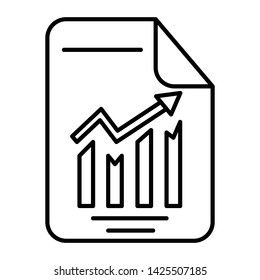 Report text file icon. Document with chart symbol. Accounting sign. Flat icon on white background. Vector - Vector
