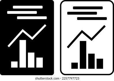 Report text file icon. Document with chart symbol. Document vector icon