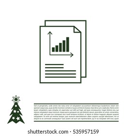Report text file icon. Document with chart symbol. Accounting sign.