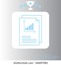Report text file icon. Document with chart symbol. Accounting sign.