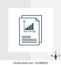 Report text file icon. Document with chart symbol. Accounting sign.