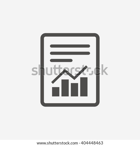 Report text file icon. Document with chart symbol. Accounting sign. Flat icon on white background. Vector Сток-фото © 