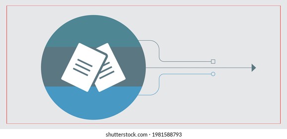 Report text file icon in Rounded circle with circuit line arrow.  Accounting sign. Audit and analysis, document, plan symbol. Assessment result of bill invoice sign Premium Quality Isolated trendy