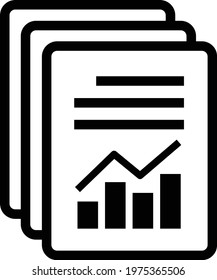 Report text file icon vector. Document with chart symbol. Accounting sign.