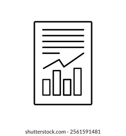 Report text file icon. vector Document with chart linear illustration for web and app..eps