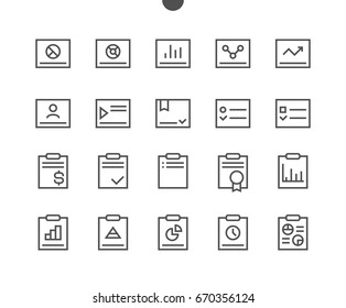 Report UI Pixel Perfect Well-crafted Vector Thin Line Icons 48x48 Ready for 24x24 Grid for Web Graphics and Apps with Editable Stroke. Simple Minimal Pictogram Part 2-3