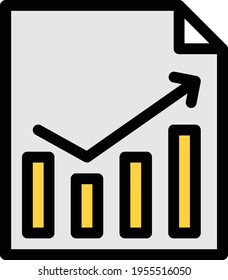 icono de línea de color del vector de informe