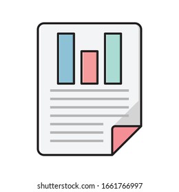 report vector flat color icon 