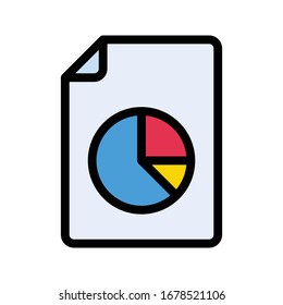report vector flat color icon 