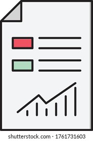 report vector flat color icon 