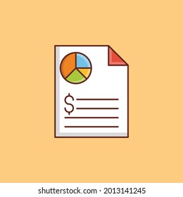 report vector flat color icon