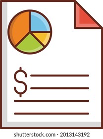 report vector flat color icon