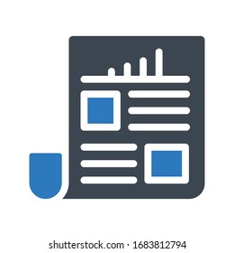 report vector glyph color icon 