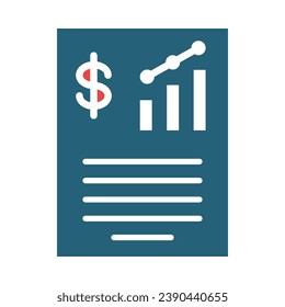 Report Vector Glyph Two Color Icon For Personal And Commercial Use.
