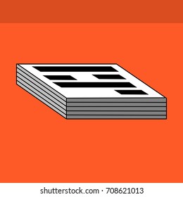 report vector icon on a orange syicker background. Flat  style.