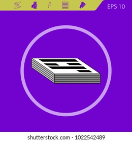 report vector icon on a violet background. Flat style.
