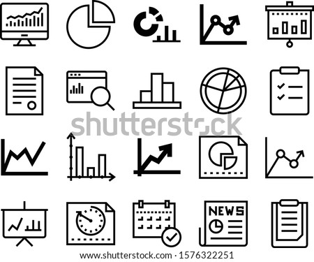 report vector icon set such as: notebook, whiteboard, test, economics, element, magnifier, choice, headline, tick, daily, legal, publication, treaty, press, service, accounting, notepaper, message