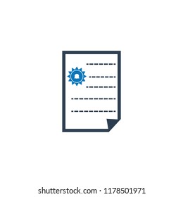 Report vector icon, Vector style is blue and white colors, flat rounded square button on a black background.
