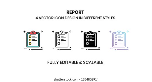 Report Vector illustration icons in different style