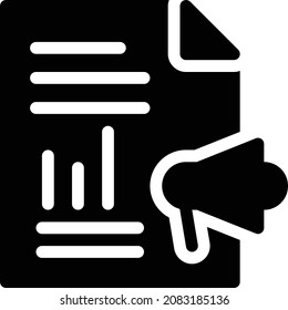 Bericht, Vektorgrafik einzeln auf transparentem Hintergrund . glyph-Vektorsymbole für Konzept- oder Web-Grafiken.