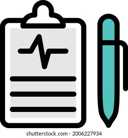 report vector line colour icon