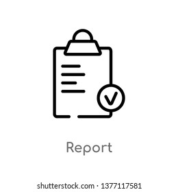 report vector line icon. Simple element illustration. report outline icon from strategy concept. Can be used for web and mobile