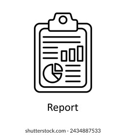 Report vector outline icon design illustration. Manufacturing units symbol on White background EPS 10 File