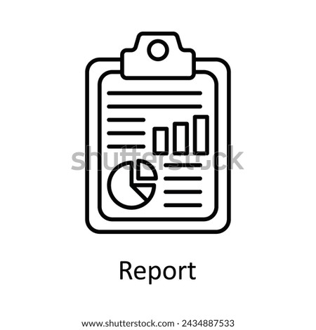 Report vector outline icon design illustration. Manufacturing units symbol on White background EPS 10 File