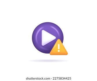 Report video content. warning that the video contains sensitive elements. Notifications. symbols or icons. 3d and realistic concept design. vector elements. white background