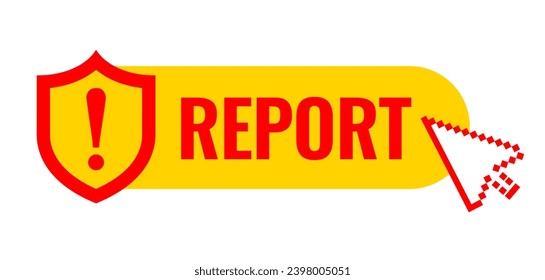Report web button isolated on white background, web design element for website or social media