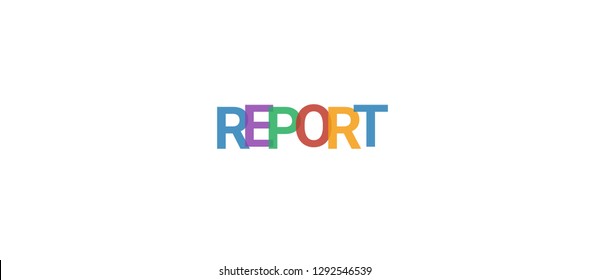 Report Word Concept Colorful Report On Stock Vector (Royalty Free