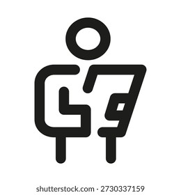 Report writer professional line vector icon. Professional Line Vector Icon with modern document writing concept, minimal clean outline design and scalable editorial symbol
