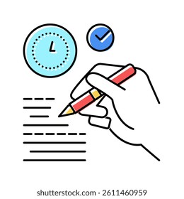 report writing color icon vector. report writing sign. isolated symbol illustration